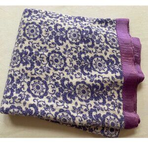 Vintage Blanket Bedspread 70s Purple Flower Power Bedding SIZE TWIN